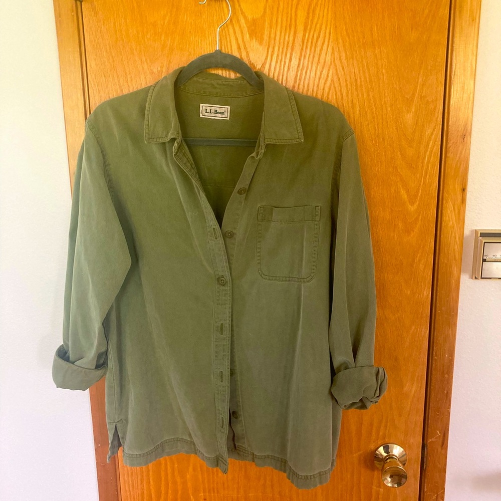 Green Button Down - image 1